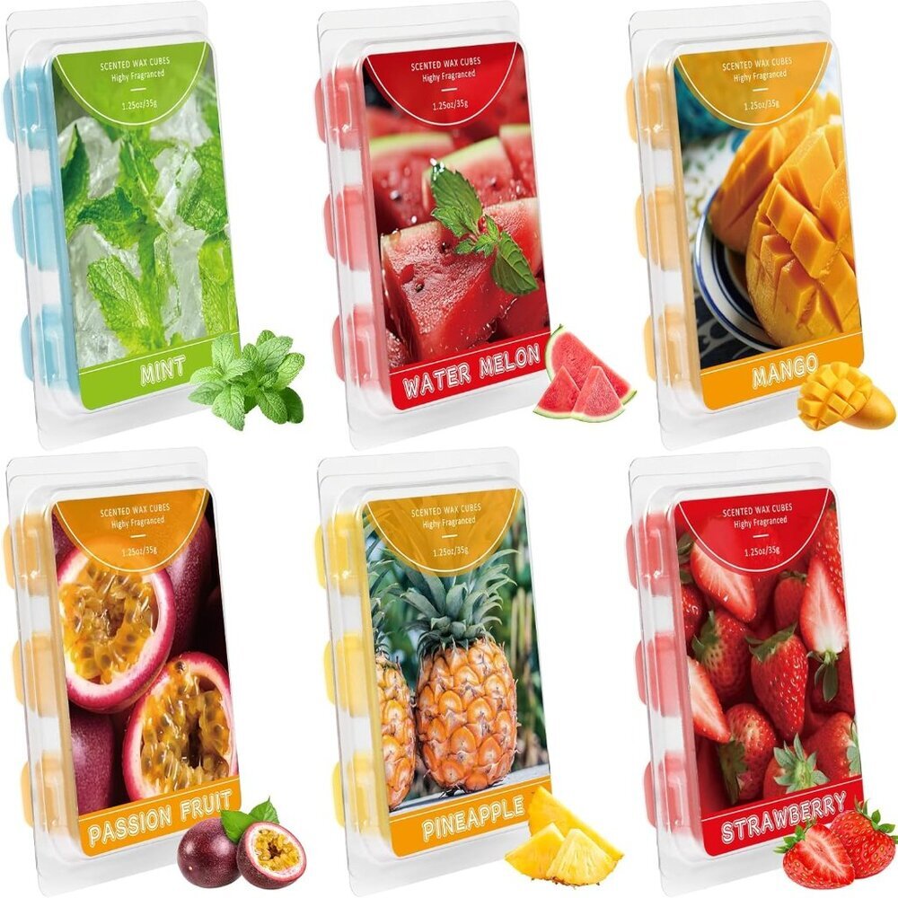 Wax Melts, 6 Pack Scented Wax Cubes,Wax Melts Strong Scent, Soy Wax for Wax Warm